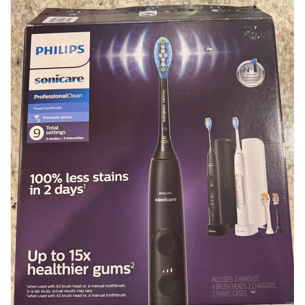 Philips Sonicare ProfessionalClean HX7513/70 Rechargeable Toothbrush 2 Pack set